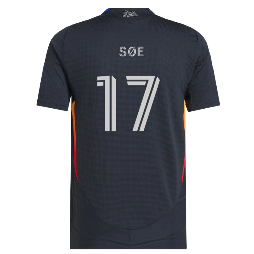 Danxen Mulher Camisola Osvald Søe #17 Cinza Escuro Vermelho Principal 2026/27 Camisa