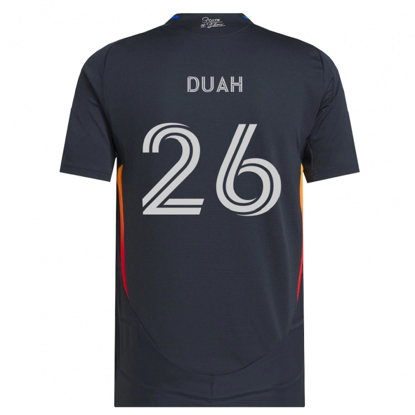 Danxen Mulher Camisola Manu Duah #26 Cinza Escuro Vermelho Principal 2026/27 Camisa