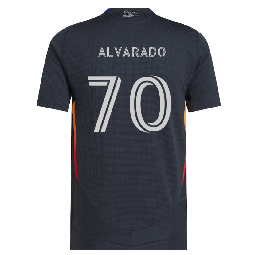 Danxen Mulher Camisola Alejandro Alvarado #70 Cinza Escuro Vermelho Principal 2026/27 Camisa