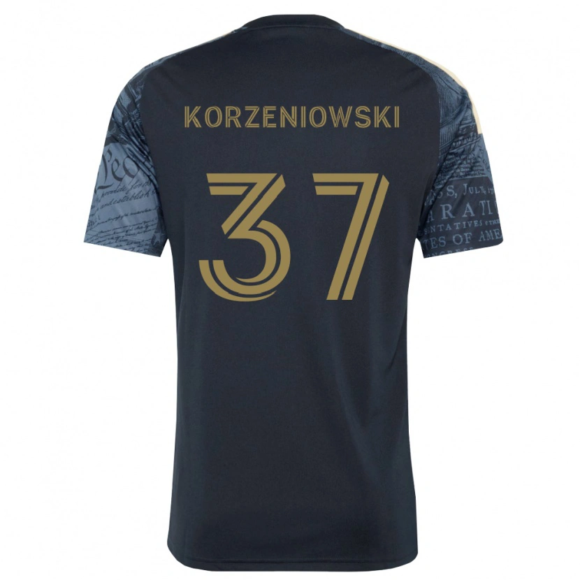 Danxen Mulher Camisola Stas Korzeniowski #37 Azul Marinho Marrom Principal 2026/27 Camisa