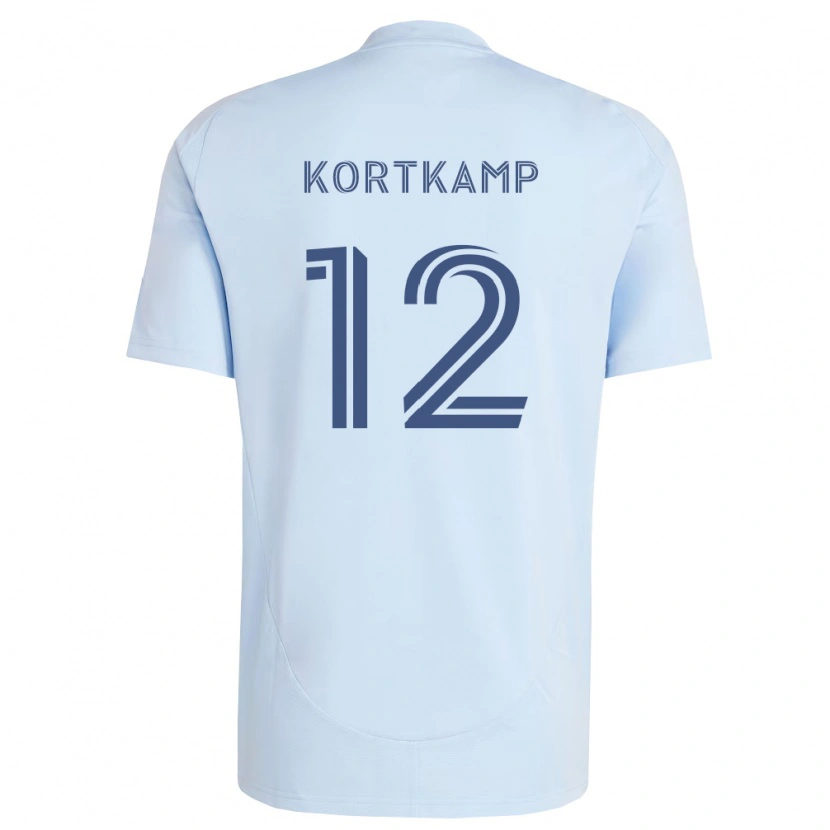 Danxen Mulher Camisola Jack Kortkamp #12 Azul Claro Cinza Claro Principal 2026/27 Camisa