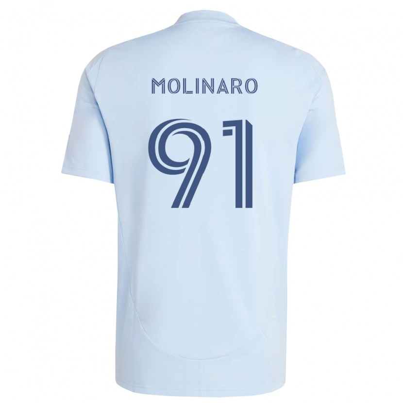 Danxen Mulher Camisola Jacob Molinaro #91 Azul Claro Cinza Claro Principal 2026/27 Camisa