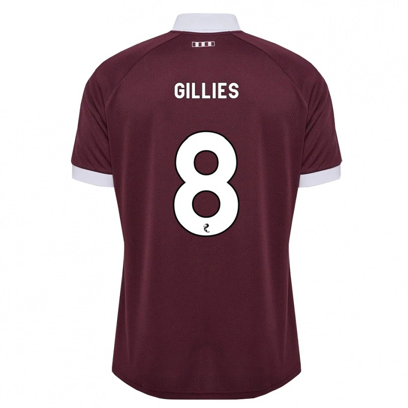 Danxen Mulher Camisola Matthew Gillies #8 Branco Borgonha Principal 2026/27 Camisa