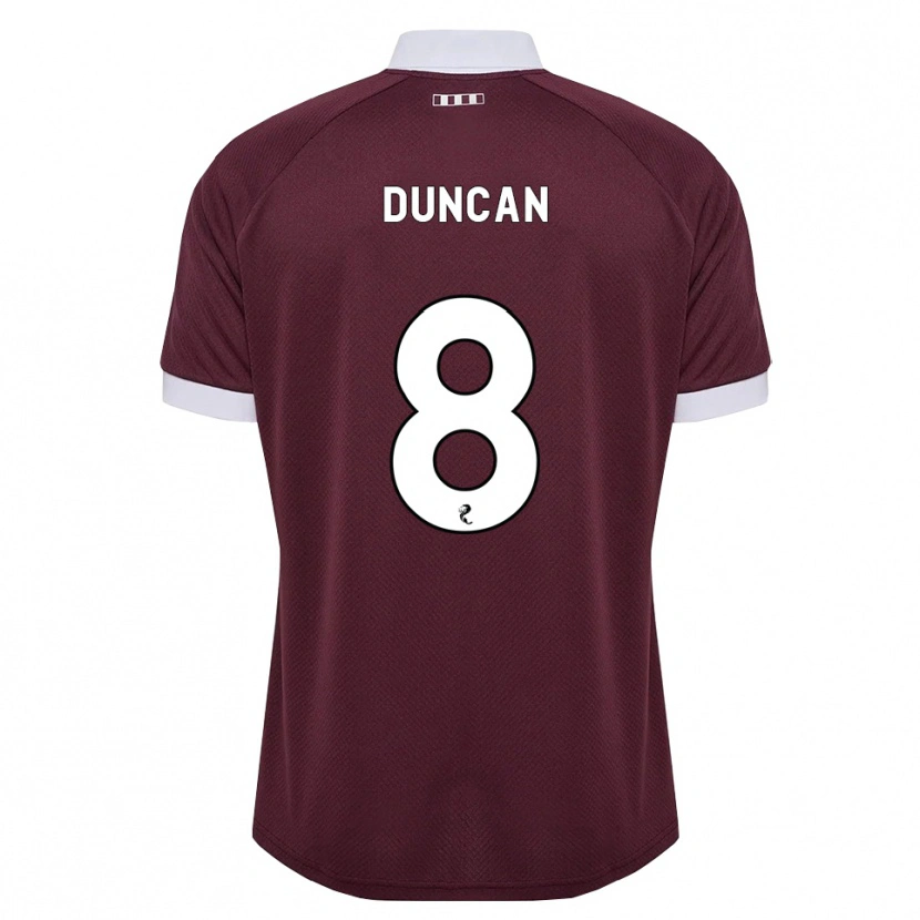 Danxen Mulher Camisola Ryan Duncan #8 Branco Borgonha Principal 2026/27 Camisa