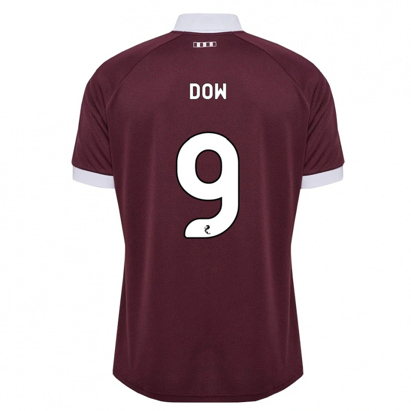 Danxen Mulher Camisola Connor Dow #9 Branco Borgonha Principal 2026/27 Camisa