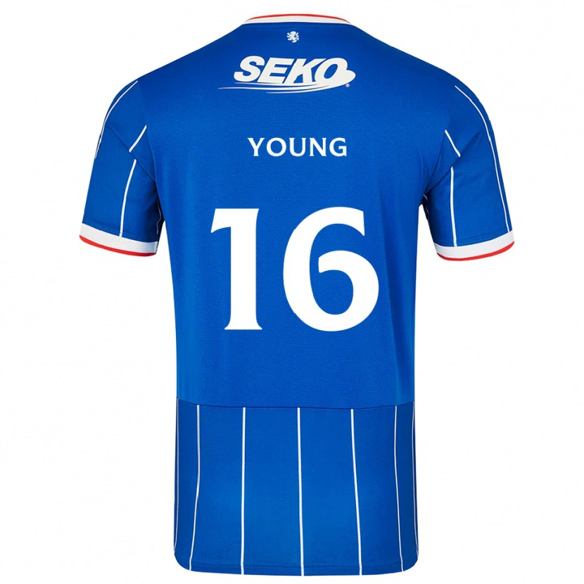 Danxen Mulher Camisola Calum Young #16 Vermelho Azul Branco Principal 2026/27 Camisa
