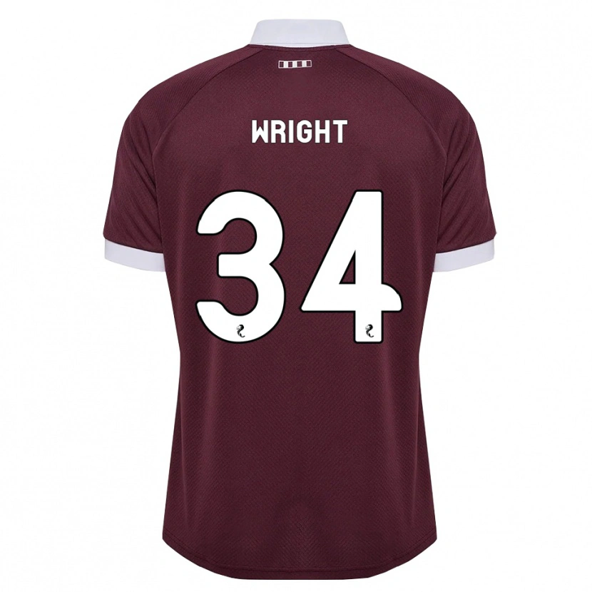 Danxen Mulher Camisola Kieran Wright #34 Branco Borgonha Principal 2026/27 Camisa