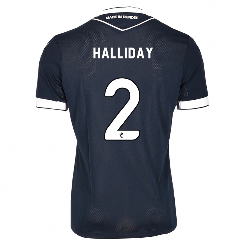Danxen Mulher Camisola Brad Halliday #2 Azul Meia-Noite Branco Principal 2026/27 Camisa