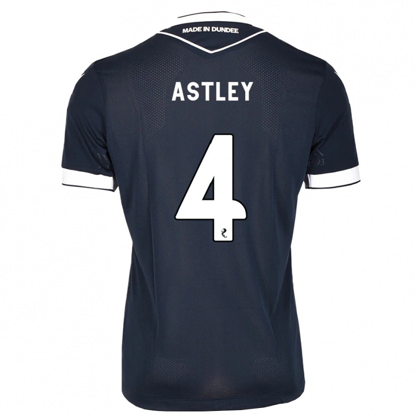 Danxen Mulher Camisola Ryan Astley #4 Azul Meia-Noite Branco Principal 2026/27 Camisa