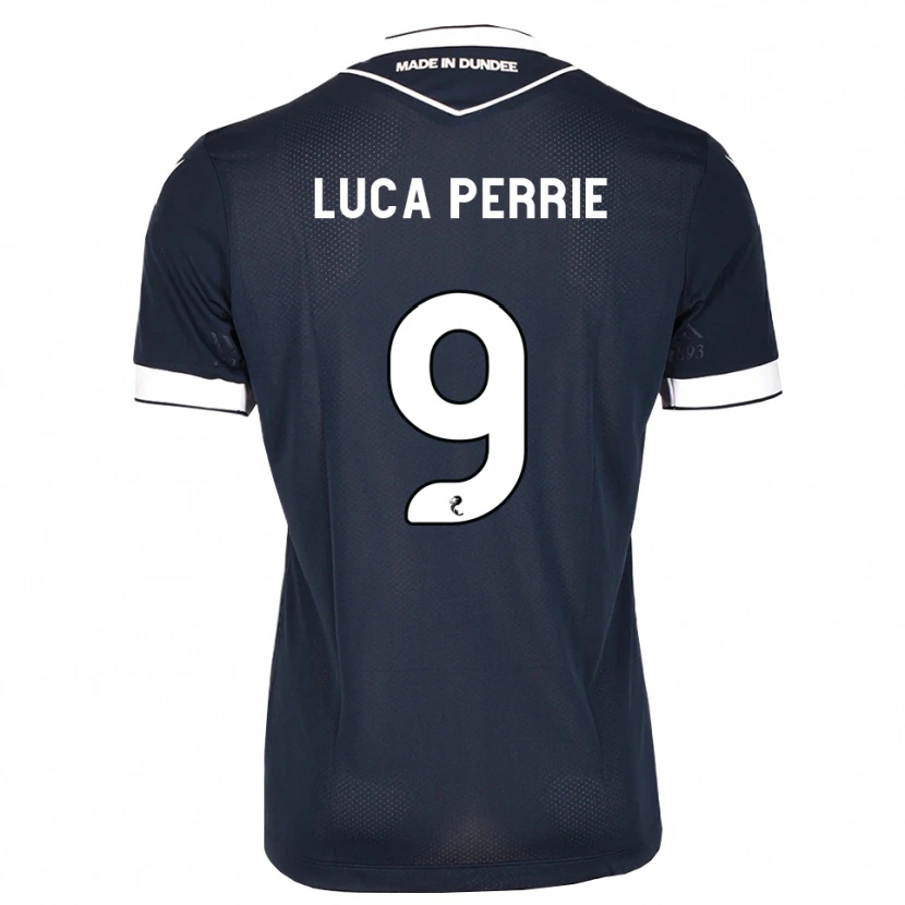 Danxen Mulher Camisola Luca Perrie #9 Azul Meia-Noite Branco Principal 2026/27 Camisa
