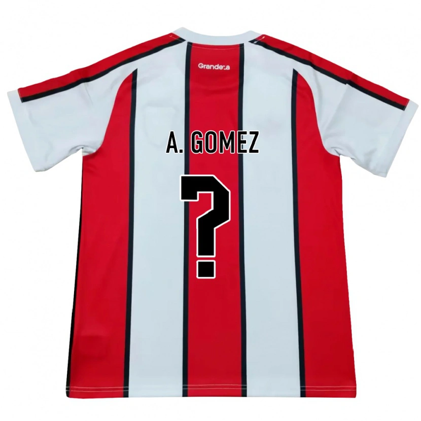 Danxen Mulher Camisola Agustin Gomez #0 Branco Vermelho Preto Alternativa 2026/27 Camisa