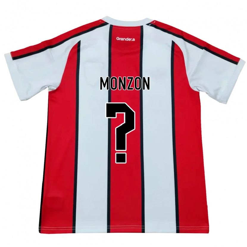 Danxen Mulher Camisola Lucas Monzón #0 Branco Vermelho Preto Alternativa 2026/27 Camisa