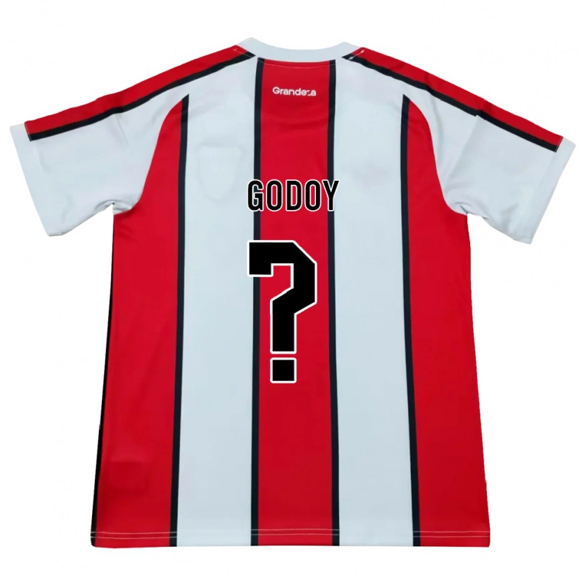 Danxen Mulher Camisola Lautaro Godoy #0 Branco Vermelho Preto Alternativa 2026/27 Camisa