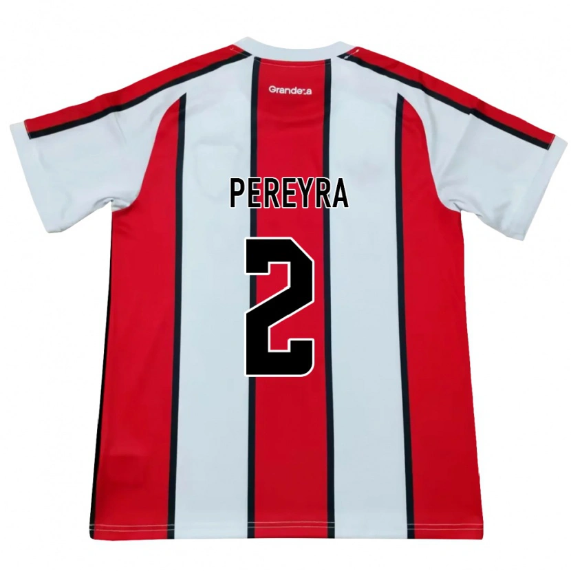 Danxen Mulher Camisola Cirilo Pereyra #2 Branco Vermelho Preto Alternativa 2026/27 Camisa