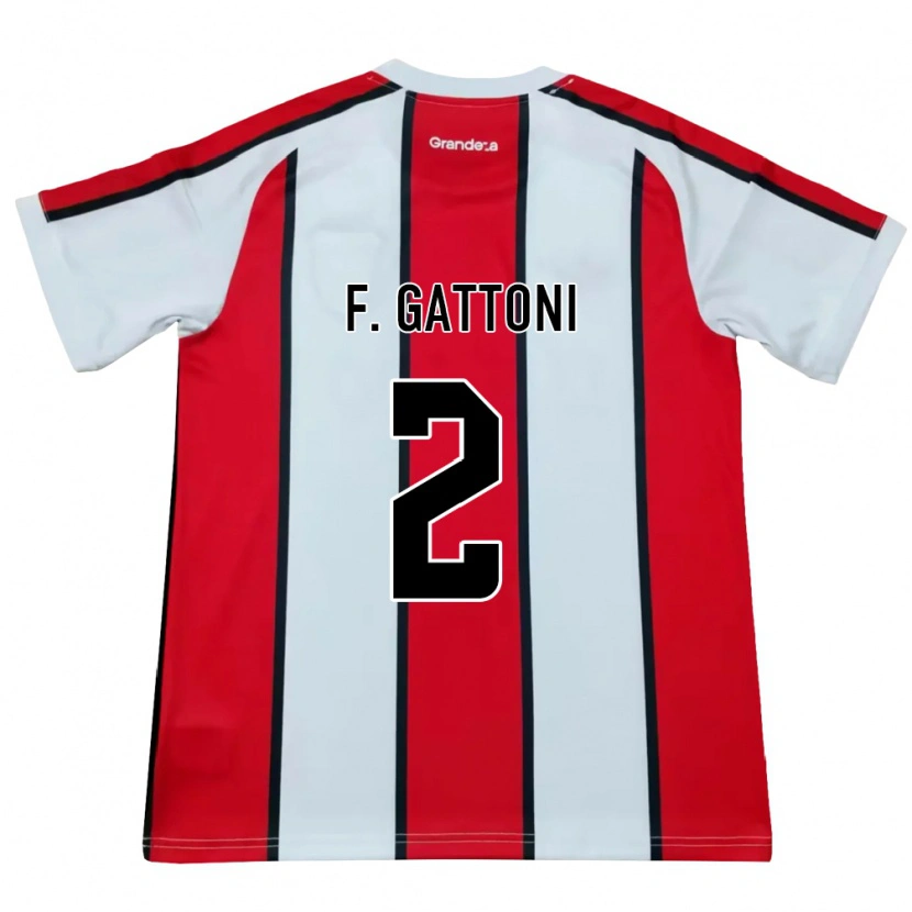 Danxen Mulher Camisola Federico Gattoni #2 Branco Vermelho Preto Alternativa 2026/27 Camisa