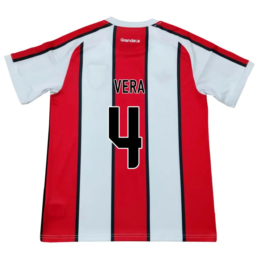 Danxen Mulher Camisola Lautaro Vera #4 Branco Vermelho Preto Alternativa 2026/27 Camisa