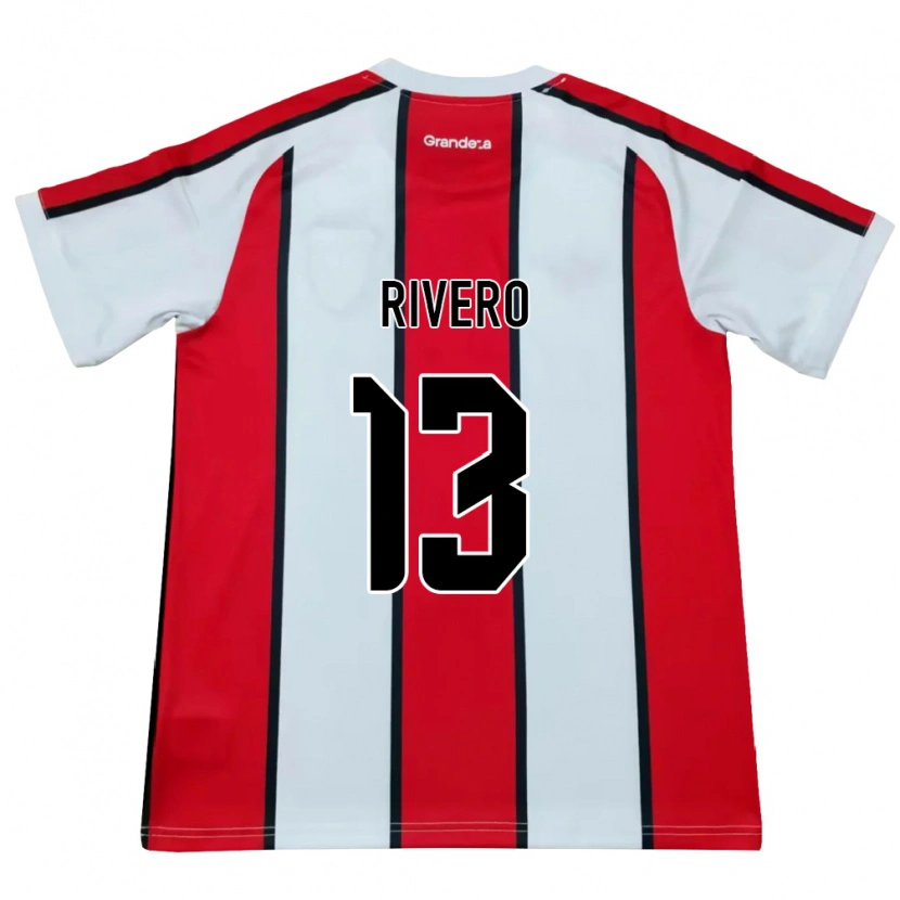 Danxen Mulher Camisola Lautaro Rivero #13 Branco Vermelho Preto Alternativa 2026/27 Camisa