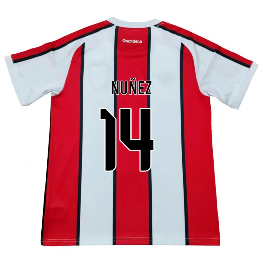 Danxen Mulher Camisola Elias Nuñez #14 Branco Vermelho Preto Alternativa 2026/27 Camisa