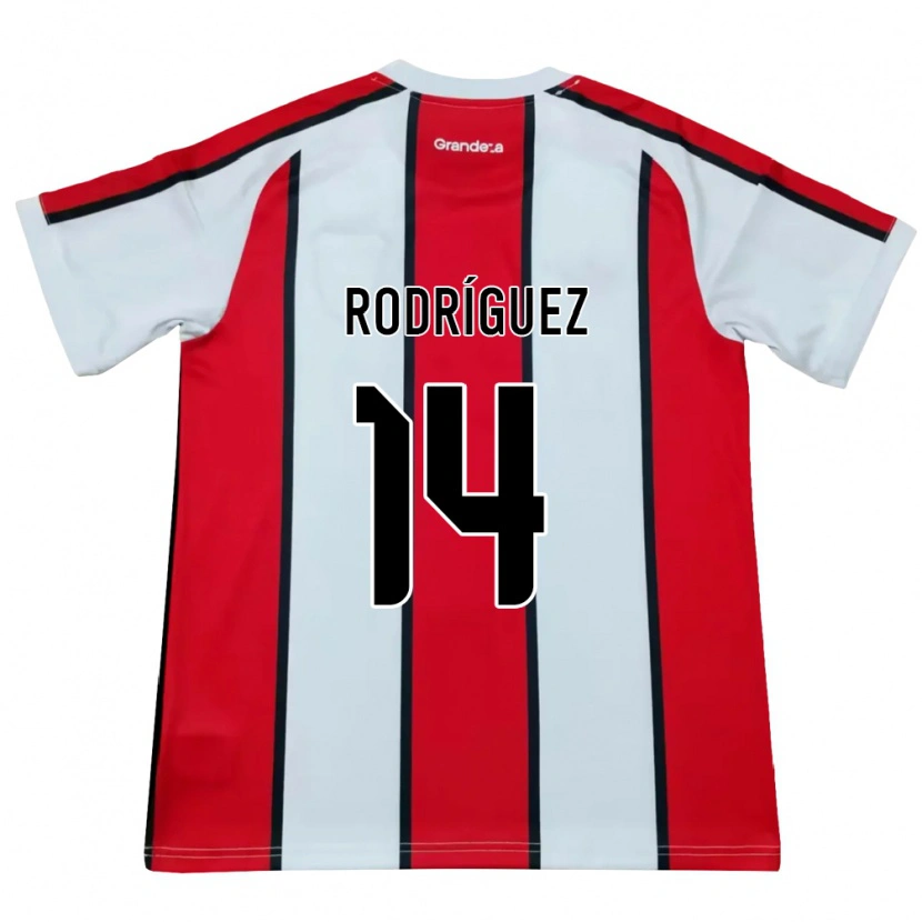 Danxen Mulher Camisola Benjamín Rodríguez #14 Branco Vermelho Preto Alternativa 2026/27 Camisa