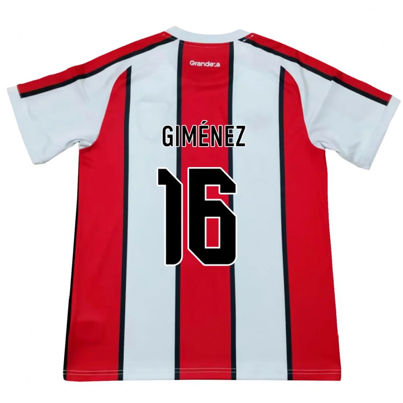 Danxen Mulher Camisola Bautista Giménez #16 Branco Vermelho Preto Alternativa 2026/27 Camisa