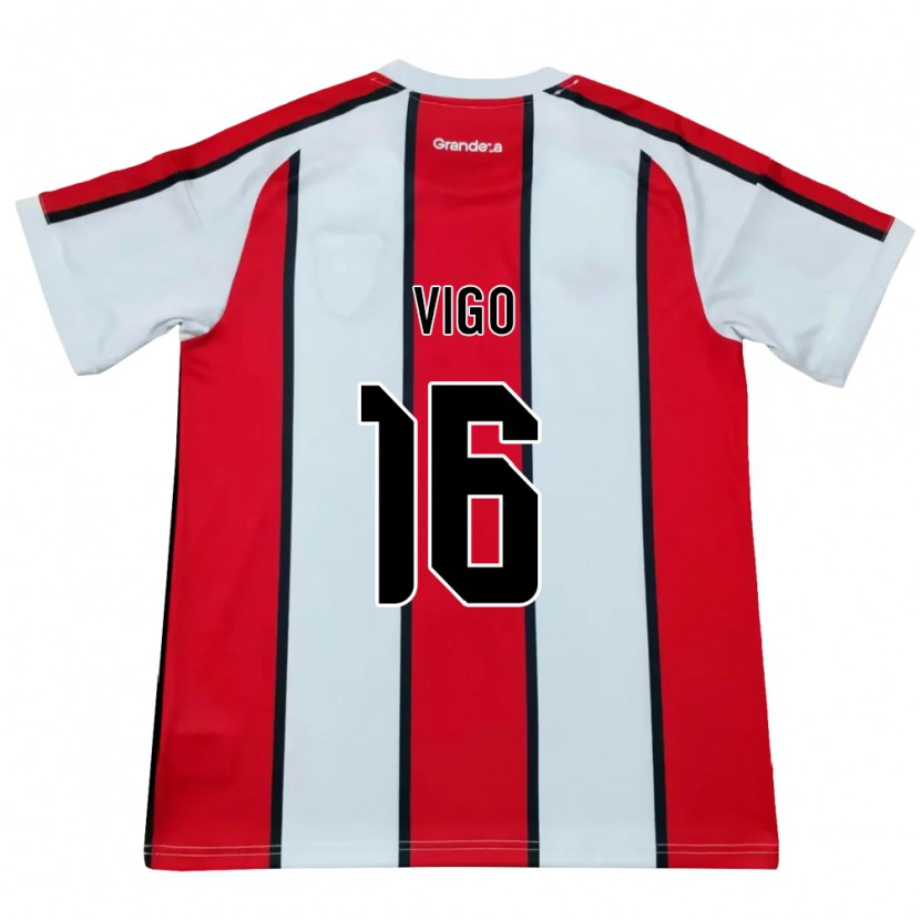 Danxen Mulher Camisola Alex Vigo #16 Branco Vermelho Preto Alternativa 2026/27 Camisa