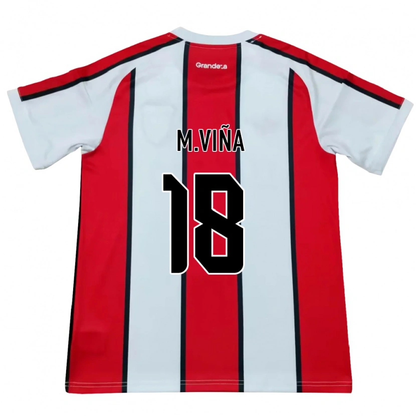 Danxen Mulher Camisola Matías Viña #18 Branco Vermelho Preto Alternativa 2026/27 Camisa