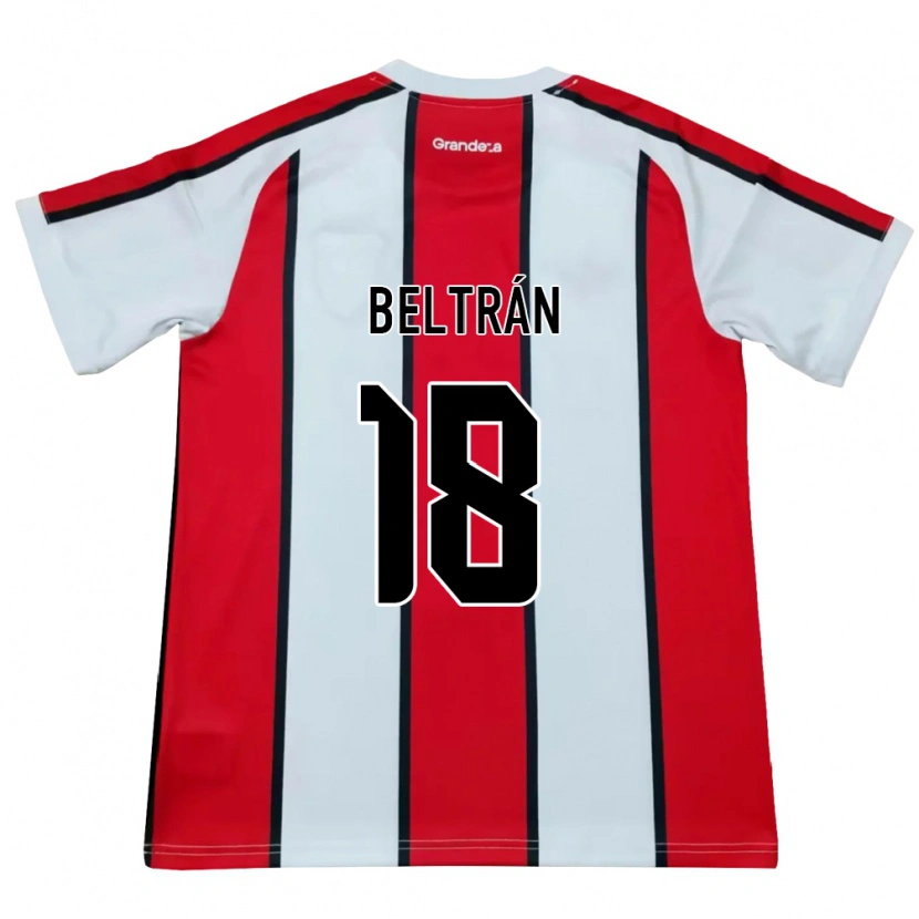 Danxen Mulher Camisola Lucas Beltrán #18 Branco Vermelho Preto Alternativa 2026/27 Camisa