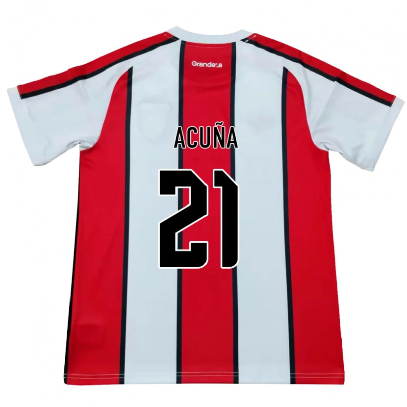Danxen Mulher Camisola Marcos Acuña #21 Branco Vermelho Preto Alternativa 2026/27 Camisa