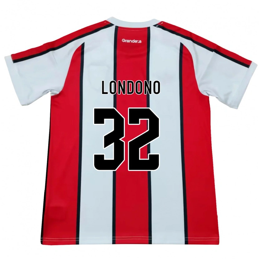 Danxen Mulher Camisola Flabian Londono #32 Branco Vermelho Preto Alternativa 2026/27 Camisa