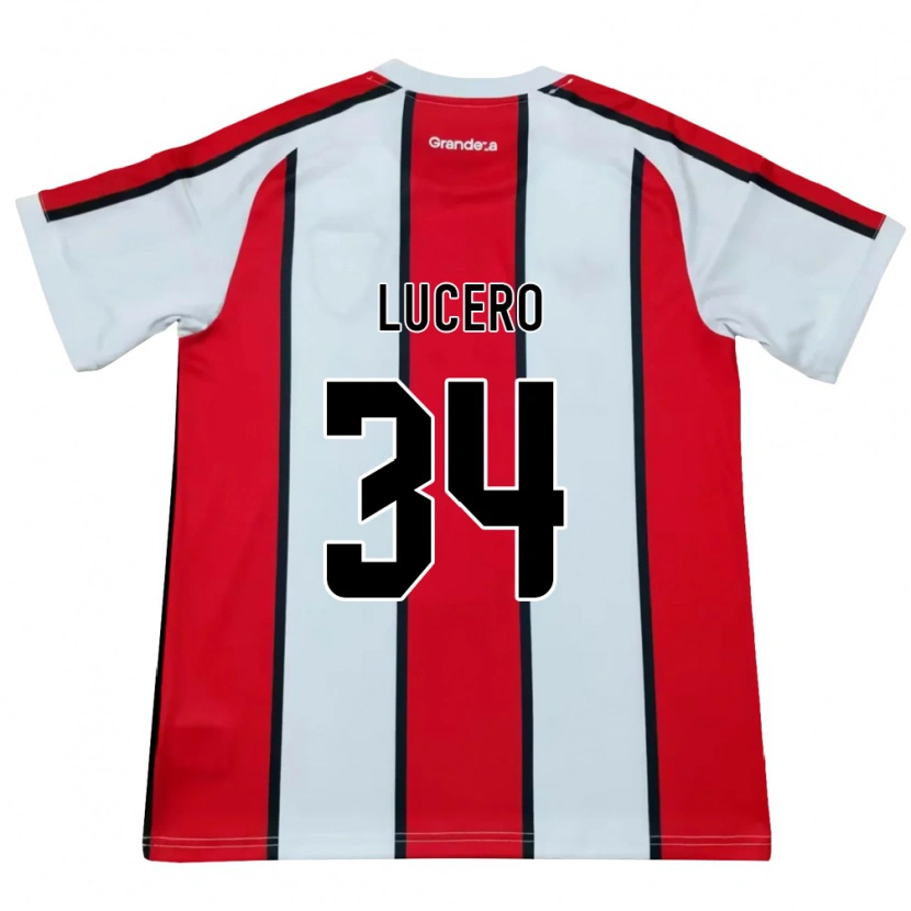 Danxen Mulher Camisola Daniel Lucero #34 Branco Vermelho Preto Alternativa 2026/27 Camisa