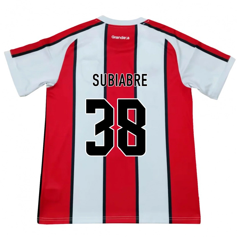 Danxen Mulher Camisola Ian Subiabre #38 Branco Vermelho Preto Alternativa 2026/27 Camisa