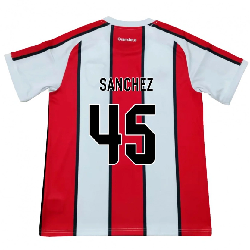 Danxen Mulher Camisola Sebastián Sánchez #45 Branco Vermelho Preto Alternativa 2026/27 Camisa