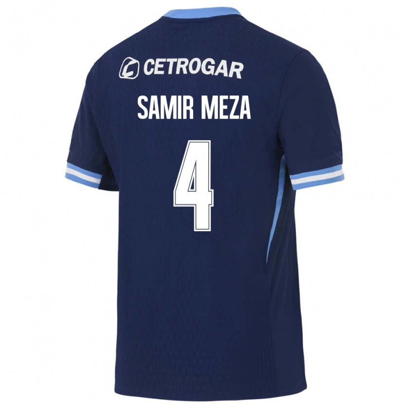 Danxen Mulher Camisola Samir Meza #4 Azul Real Azul Claro Branco Alternativa 2026/27 Camisa