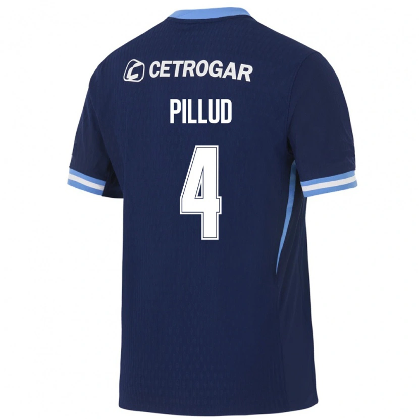 Danxen Mulher Camisola Ivan Pillud #4 Azul Real Azul Claro Branco Alternativa 2026/27 Camisa
