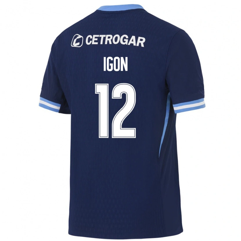 Danxen Mulher Camisola Felipe Igon #12 Azul Real Azul Claro Branco Alternativa 2026/27 Camisa