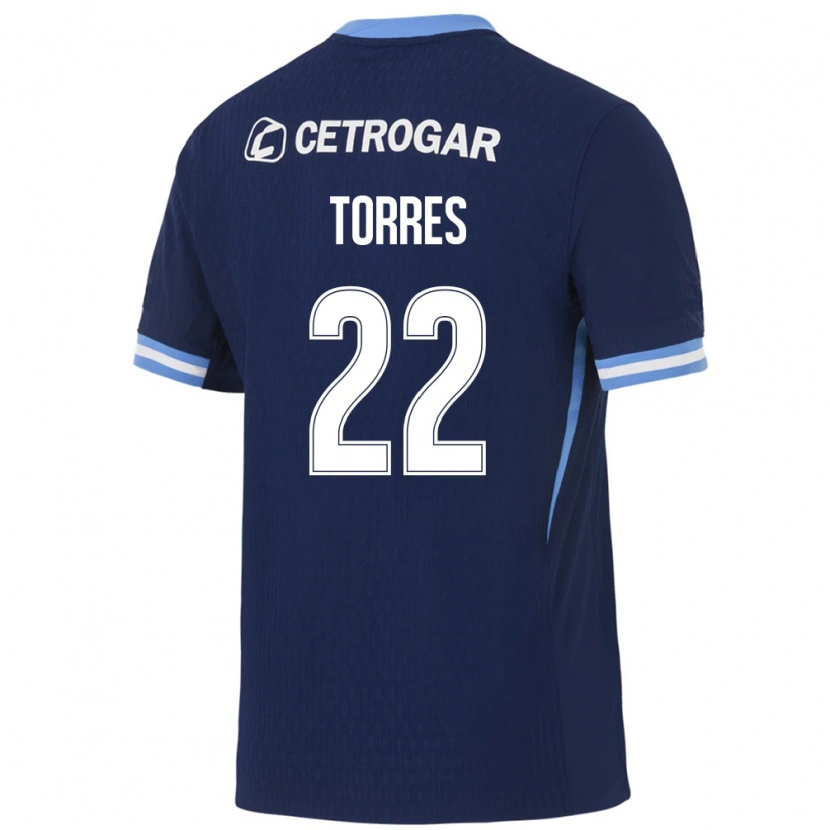 Danxen Mulher Camisola Elías Torres #22 Azul Real Azul Claro Branco Alternativa 2026/27 Camisa