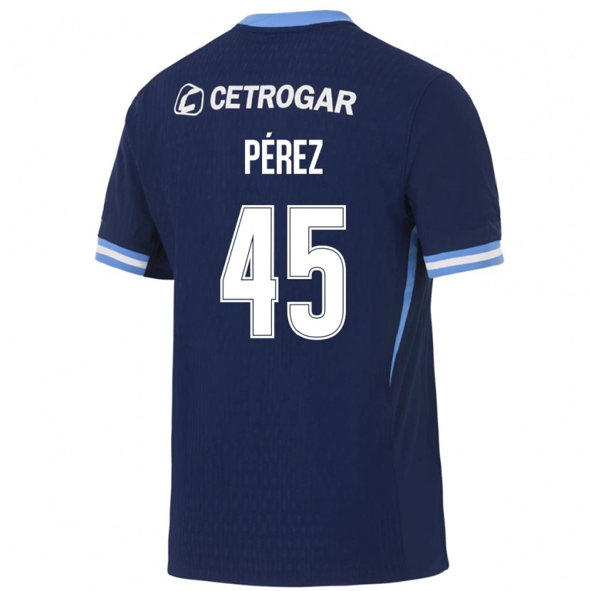 Danxen Mulher Camisola Ezequiel Pérez #45 Azul Real Azul Claro Branco Alternativa 2026/27 Camisa