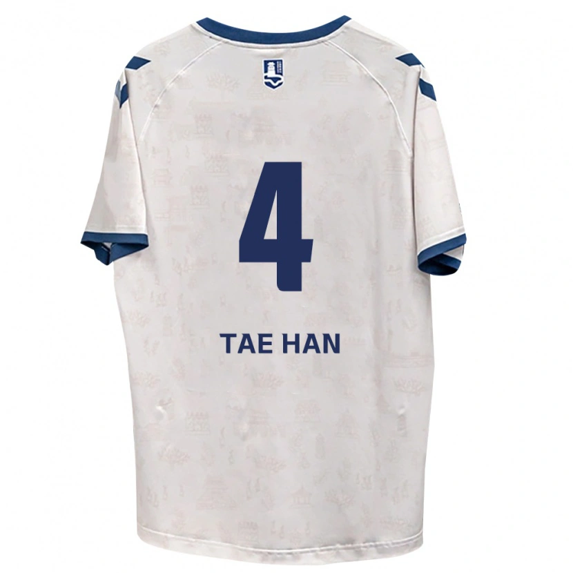 Danxen Mulher Camisola Tae-Han Kim #4 Azul Real Branco Alternativa 2026/27 Camisa