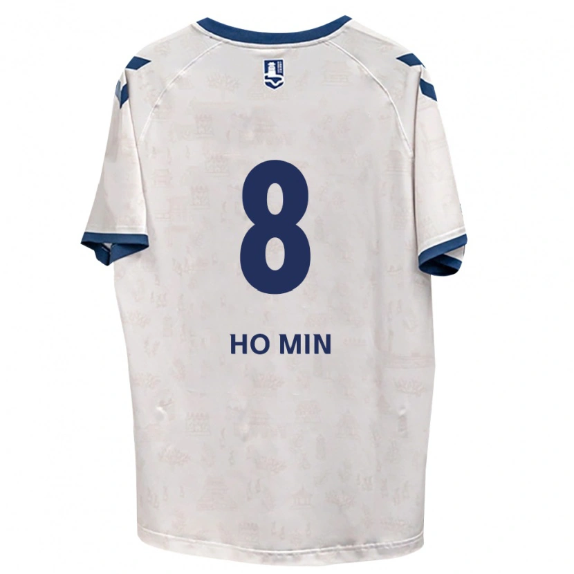 Danxen Mulher Camisola Ho-Min Kang #8 Azul Real Branco Alternativa 2026/27 Camisa