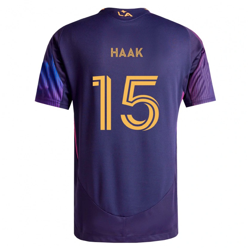 Danxen Mulher Camisola Justin Haak #15 Roxo Escuro Amarelo Alternativa 2026/27 Camisa