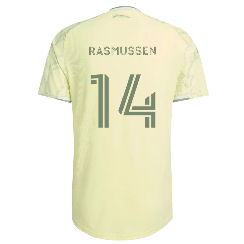 Danxen Mulher Camisola Justin Rasmussen #14 Bege Branco Alternativa 2026/27 Camisa