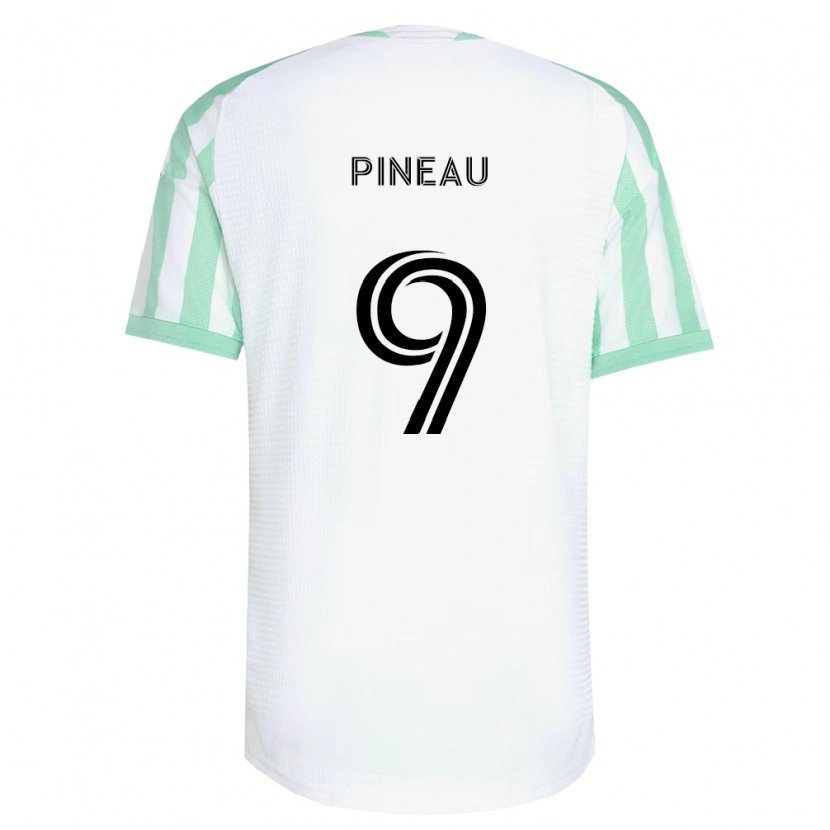 Danxen Mulher Camisola Sebastien Pineau #9 Verde Claro Branco Preto Alternativa 2026/27 Camisa