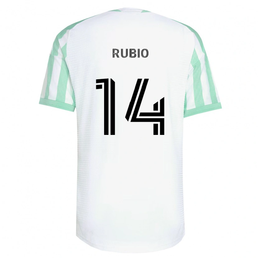 Danxen Mulher Camisola Diego Rubio #14 Verde Claro Branco Preto Alternativa 2026/27 Camisa