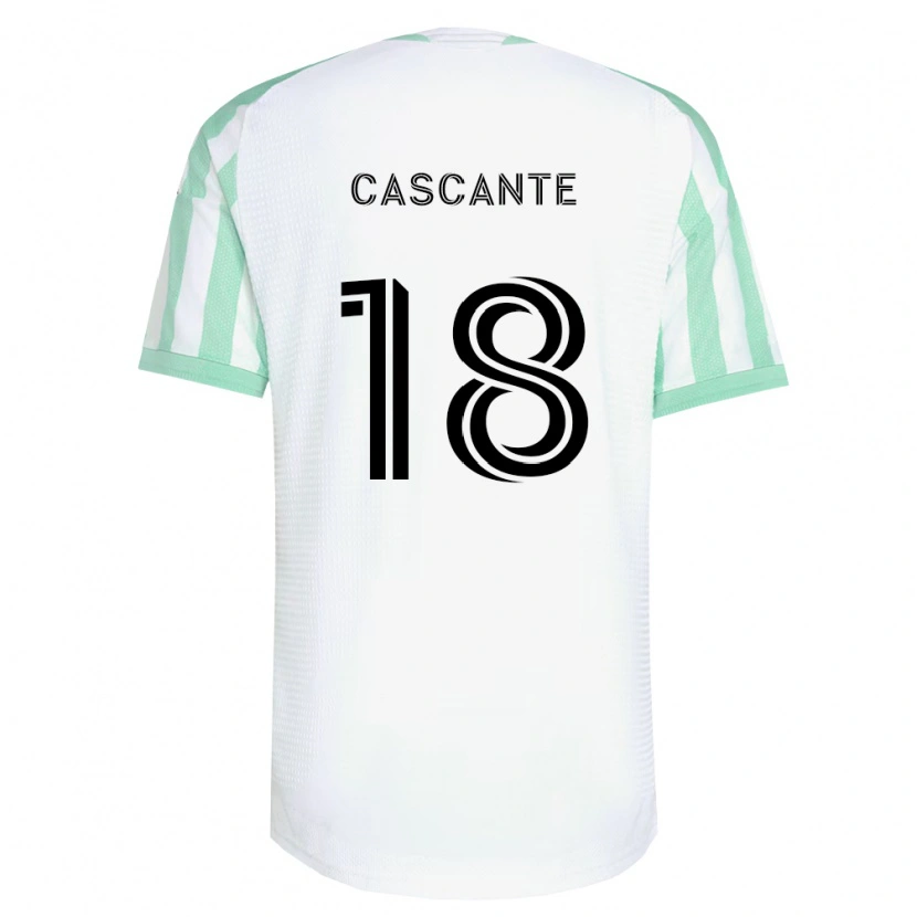 Danxen Mulher Camisola Julio Cascante #18 Verde Claro Branco Preto Alternativa 2026/27 Camisa