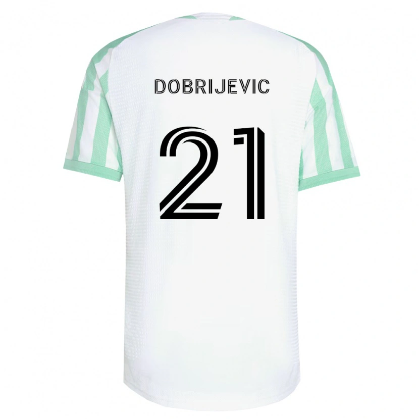 Danxen Mulher Camisola Stefan Dobrijevic #21 Verde Claro Branco Preto Alternativa 2026/27 Camisa