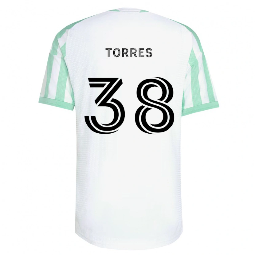 Danxen Mulher Camisola Ervin Torres #38 Verde Claro Branco Preto Alternativa 2026/27 Camisa