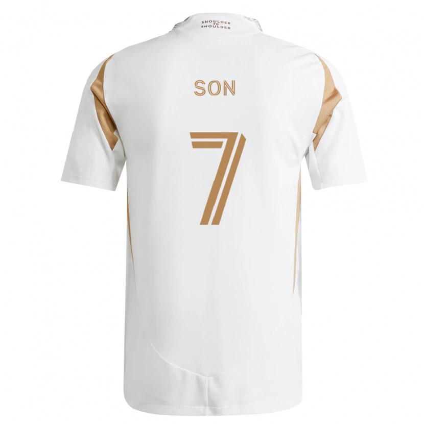 Danxen Mulher Camisola Heung-Min Son #7 Branco Marrom Alternativa 2026/27 Camisa