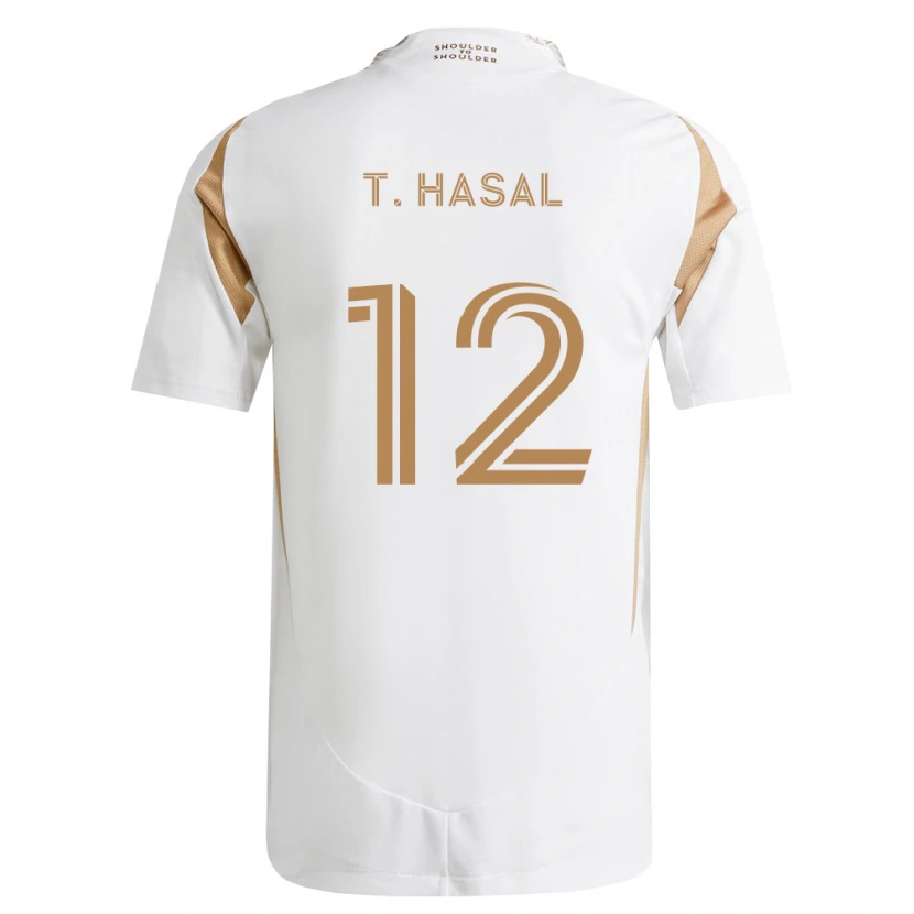 Danxen Mulher Camisola Thomas Hasal #12 Branco Marrom Alternativa 2026/27 Camisa