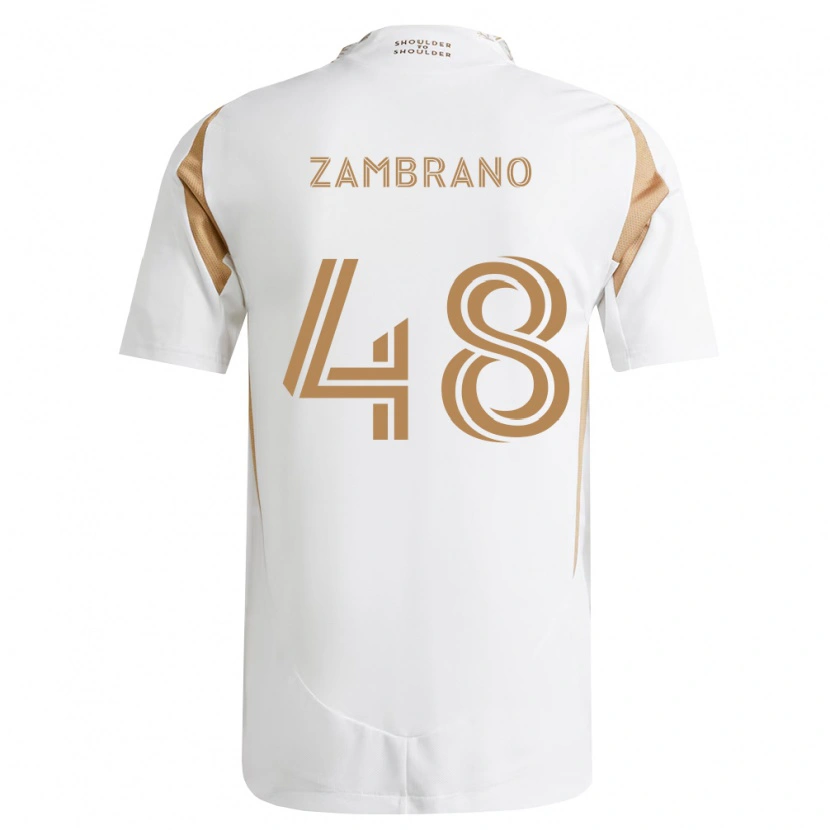 Danxen Mulher Camisola Gavin Zambrano #48 Branco Marrom Alternativa 2026/27 Camisa