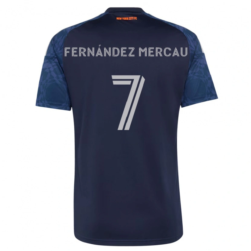 Danxen Mulher Camisola Nicolás Fernández Mercau #7 Azul Profundo Branco Alternativa 2026/27 Camisa